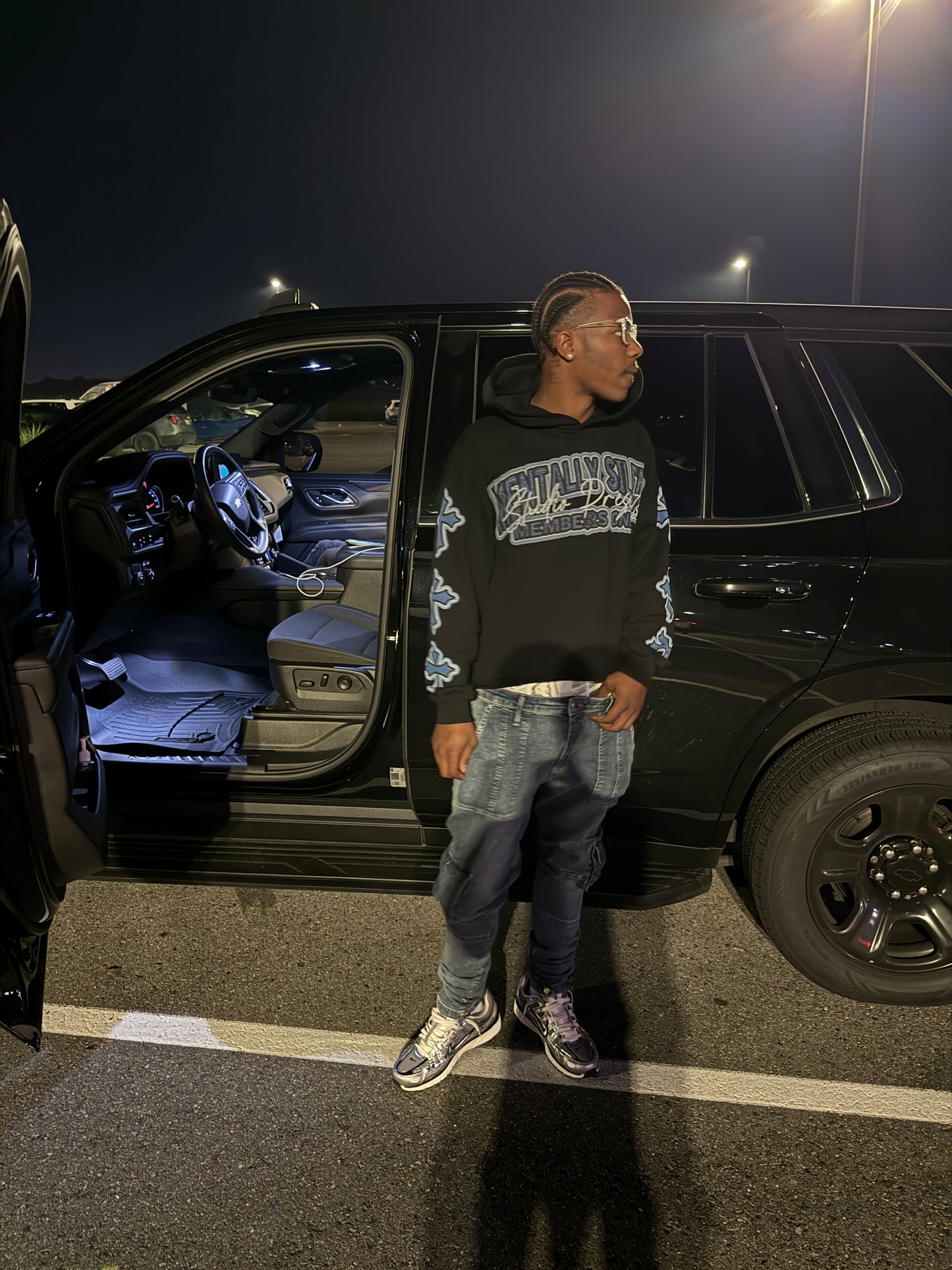MS Members Only Cropped Hoodie & Stacked sweats set