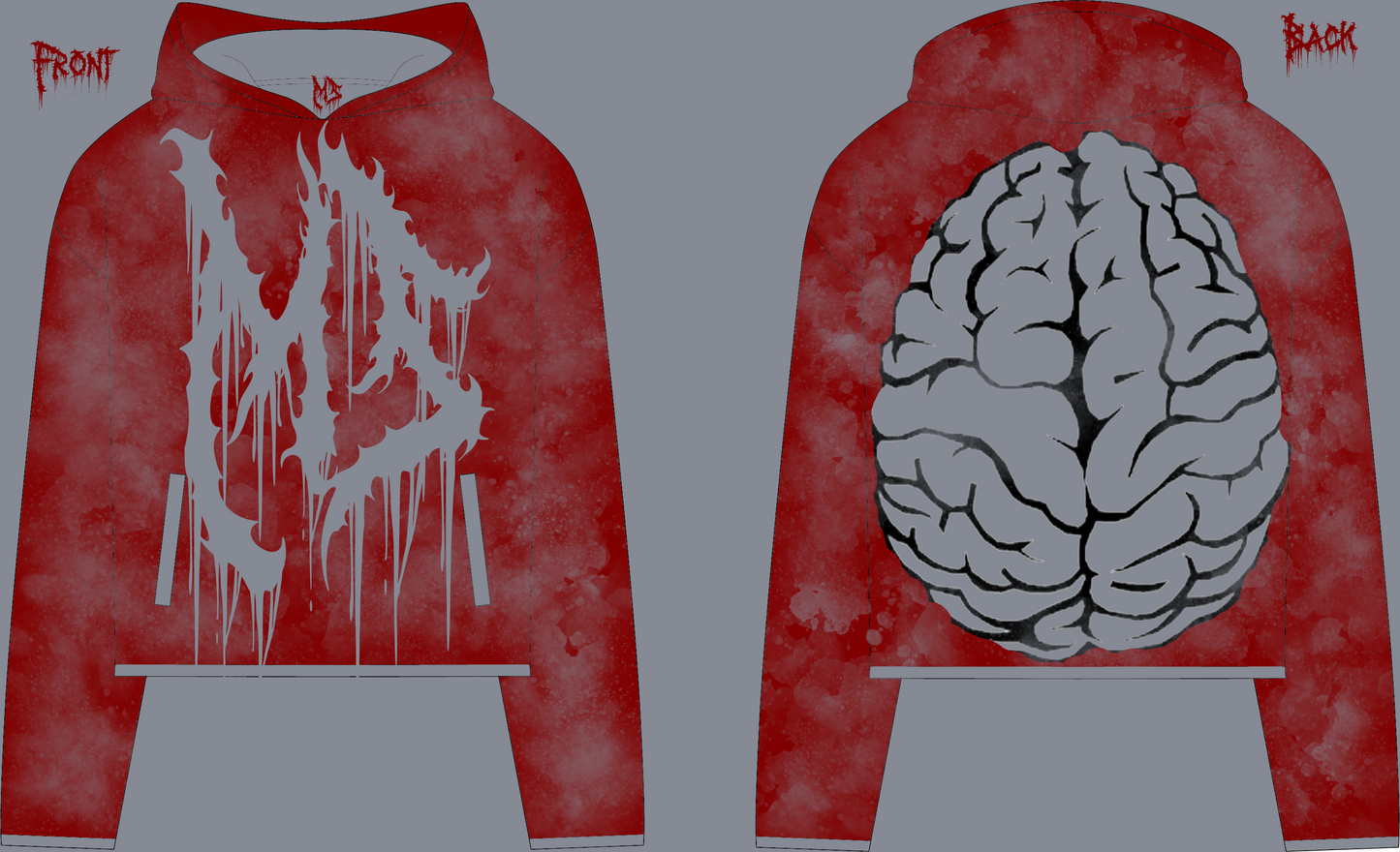 MS Maroon & Silver No Hem Hoodie
